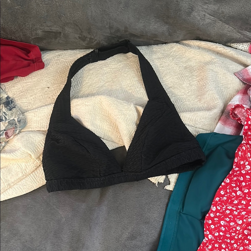 Elegant Black Halter Swim Top